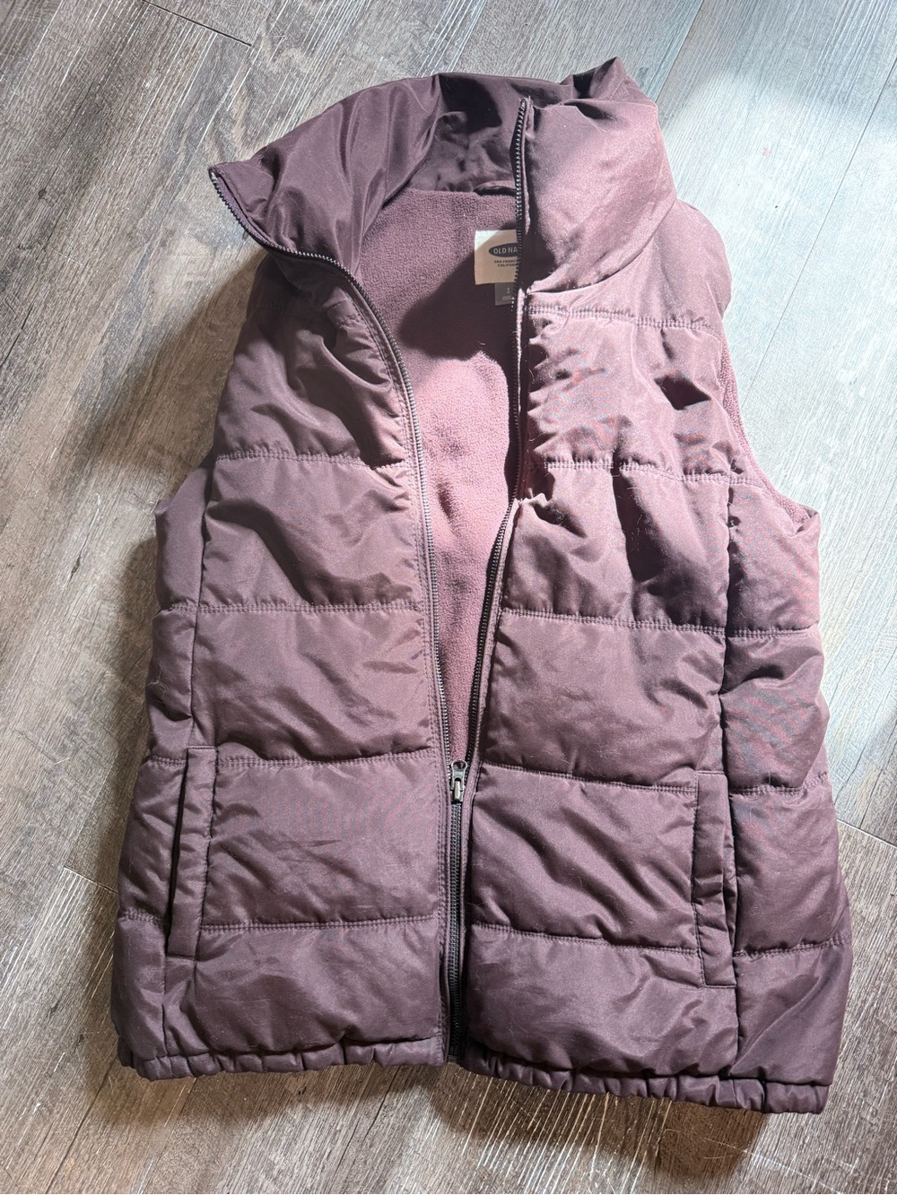Old Navy Maroon Quilted Puffer Vest for women